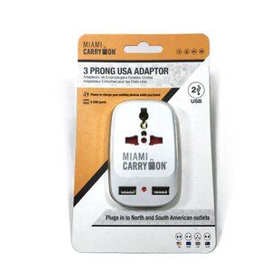 4/$20 Miami Carry On 3 Prong USA Adapter